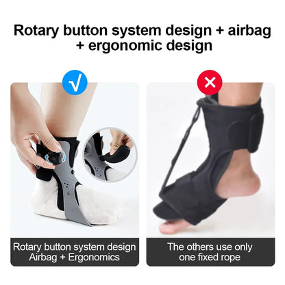 Adjustable Foot Drop Ankle Support Brace with Air Pump