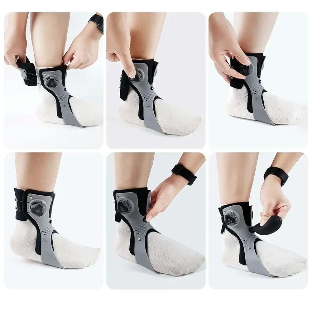 Adjustable Foot Drop Ankle Support Brace with Air Pump