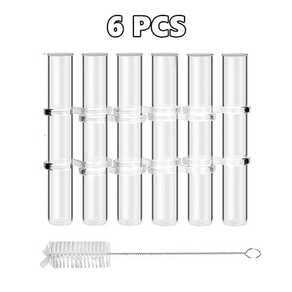 Adjustable Glass Tube Flower Vase with Hinged Design