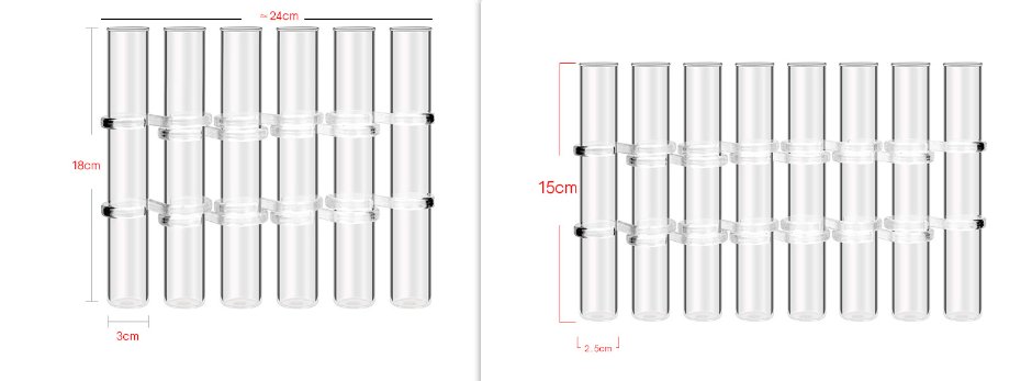 Adjustable Glass Tube Flower Vase with Hinged Design