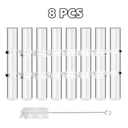 Adjustable Glass Tube Flower Vase with Hinged Design