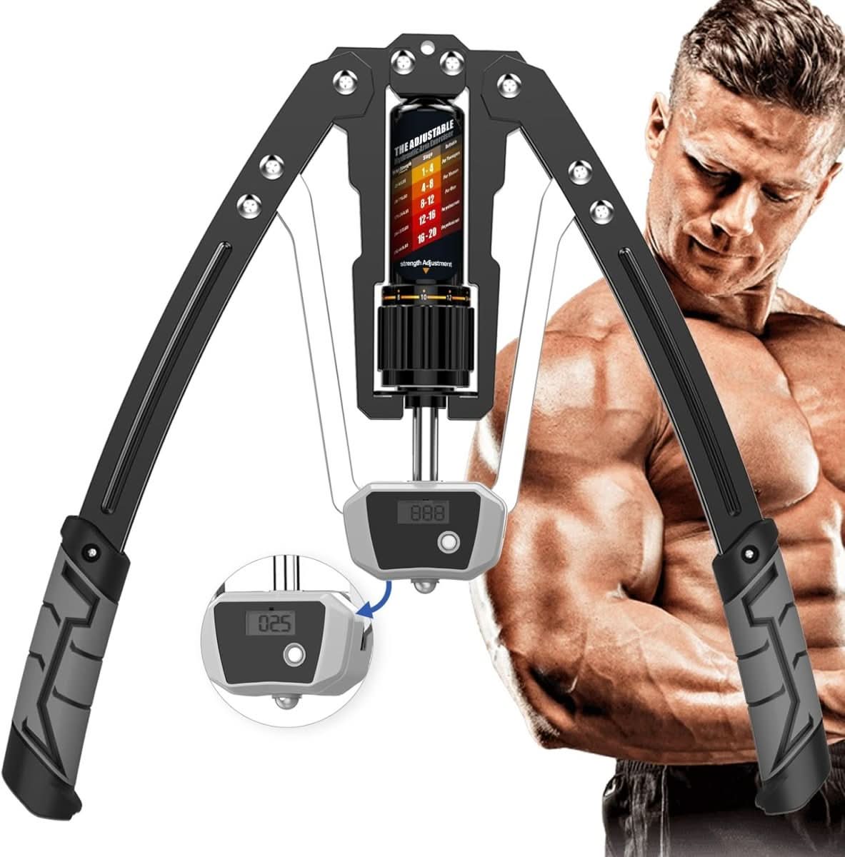 Adjustable Hydraulic Arm Trainer for Chest Shoulder and Arm Workouts