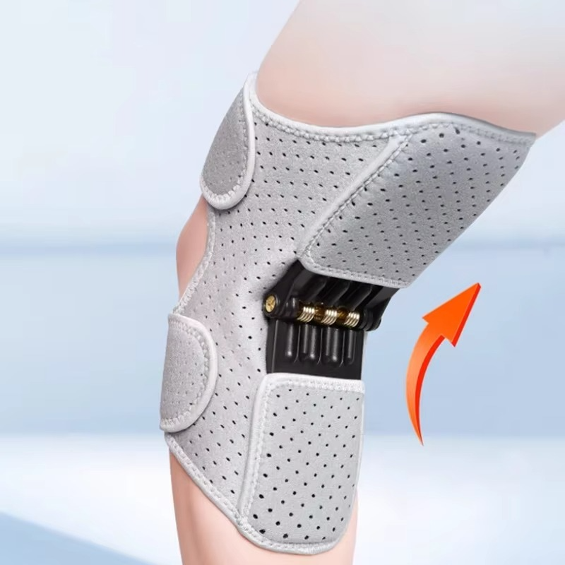 Adjustable Knee Support Brace with Rebound Springs and Breathable Straps