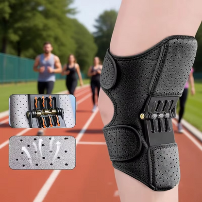 Adjustable Knee Support Brace with Rebound Springs and Breathable Straps