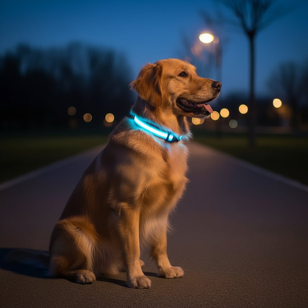 Adjustable LED Dog Collar with High Visibility Safety Light