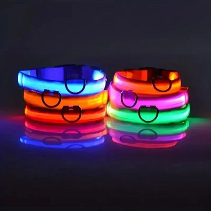 Adjustable LED Dog Collar with High Visibility Safety Light