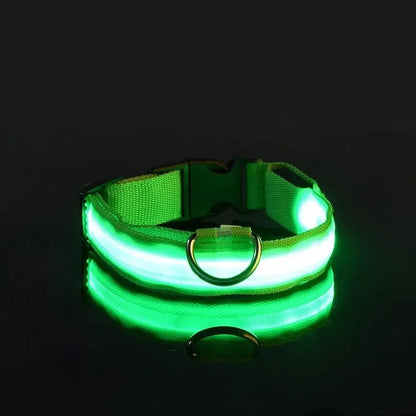 Adjustable LED Dog Collar with High Visibility Safety Light