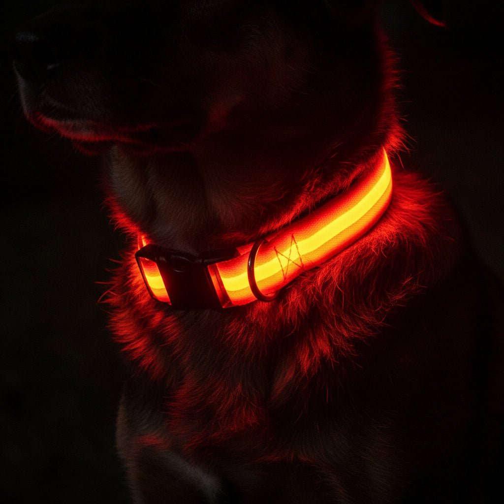 Adjustable LED Dog Collar with High Visibility Safety Light
