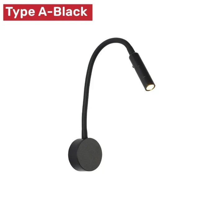 Adjustable LED Reading Wall Lamp with Flexible Gooseneck