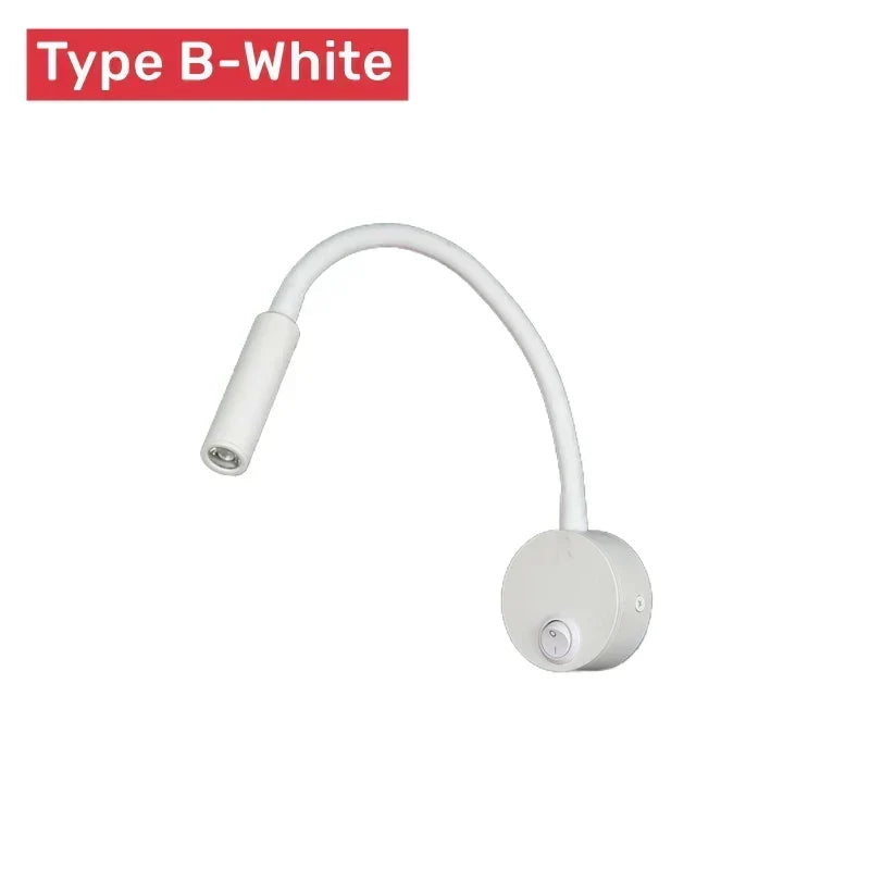 Adjustable LED Reading Wall Lamp with Flexible Gooseneck