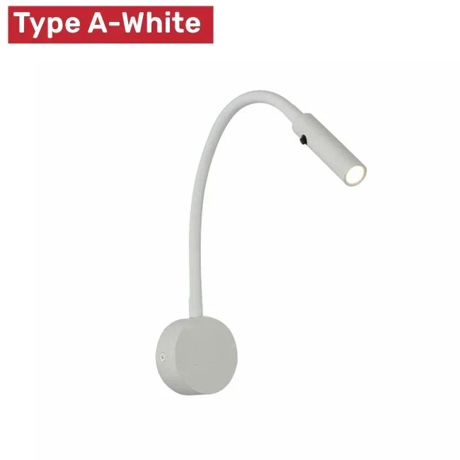 Adjustable LED Reading Wall Lamp with Flexible Gooseneck