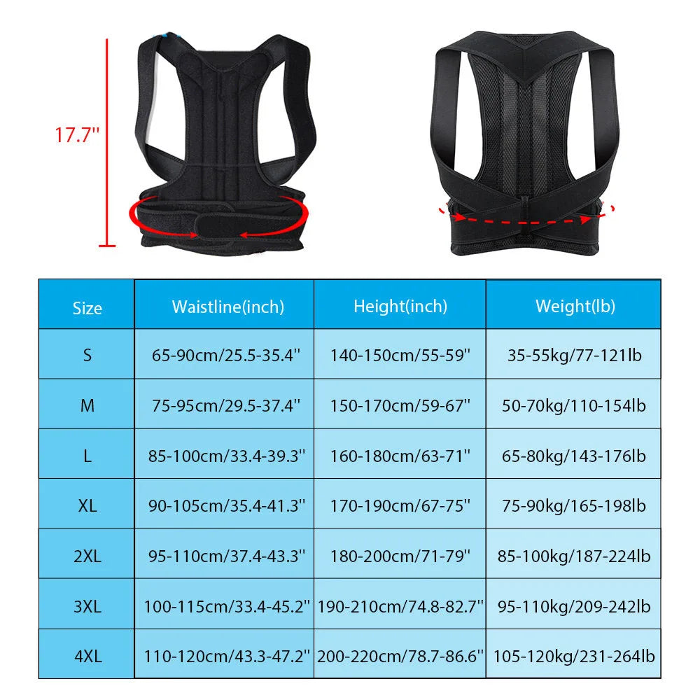 Adjustable Lumbar Back Support Posture Corrector Belt