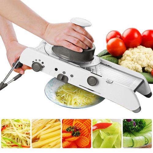 Adjustable Mandoline Vegetable Slicer with Stainless Steel Blades