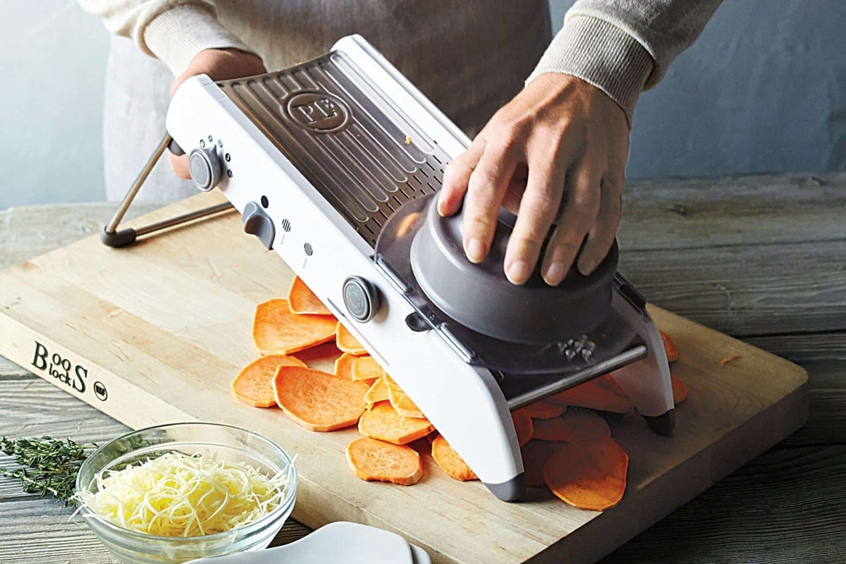 Adjustable Mandoline Vegetable Slicer with Stainless Steel Blades