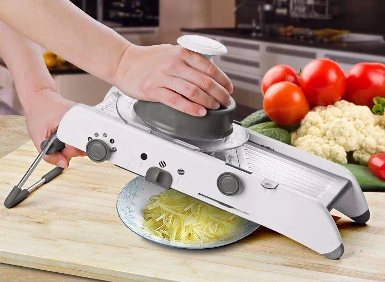 Adjustable Mandoline Vegetable Slicer with Stainless Steel Blades