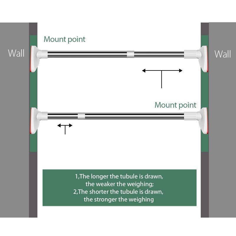 Adjustable No Drill Telescopic Closet Rod