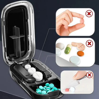 Adjustable Precision Pill Cutter with Stainless Steel Blade