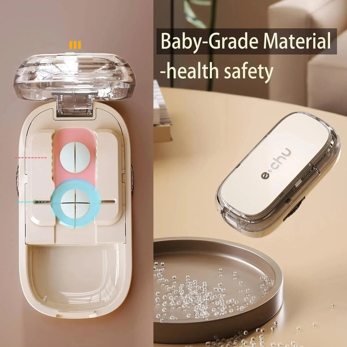 Adjustable Precision Pill Cutter with Stainless Steel Blade