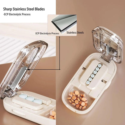 Adjustable Precision Pill Cutter with Stainless Steel Blade