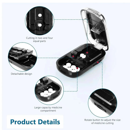 Adjustable Precision Pill Cutter with Stainless Steel Blade