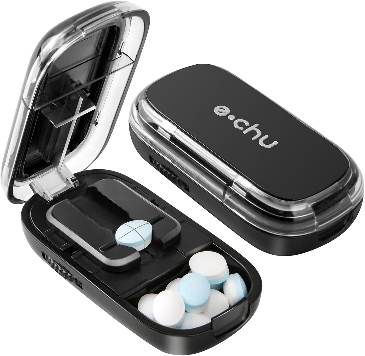 Adjustable Precision Pill Cutter with Stainless Steel Blade