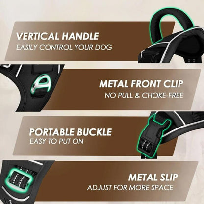 Adjustable Reflective No Pull Dog Harness