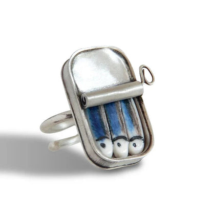 Adjustable Sardine Tin Ring or Necklace