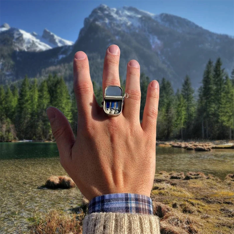 Adjustable Sardine Tin Ring or Necklace