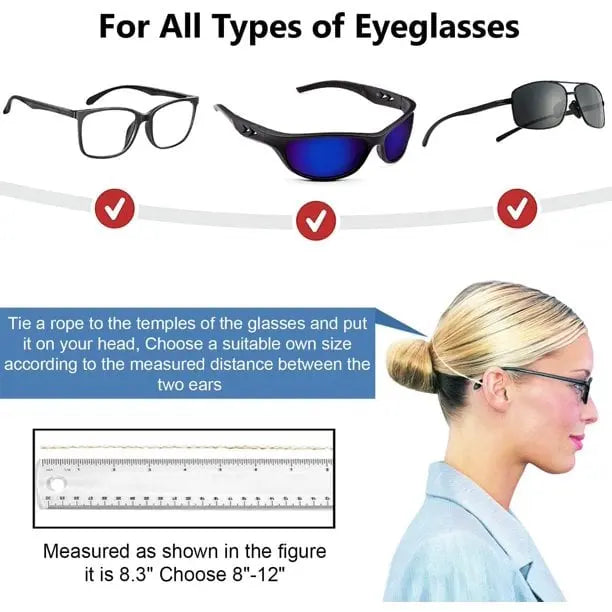 Adjustable Silicone Eyeglass Strap Non Slip Lightweight