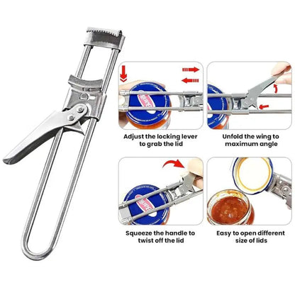 Adjustable Stainless Steel Jar and Bottle Lid Opener