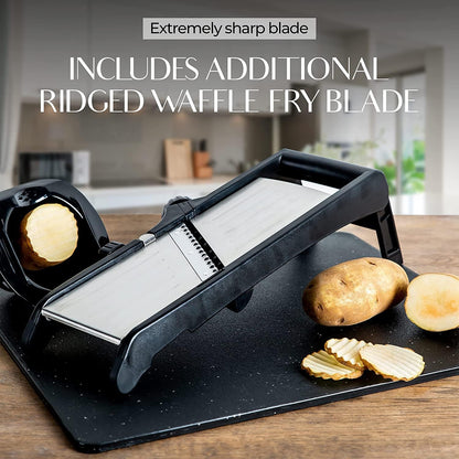 Adjustable Stainless Steel Mandoline Food Slicer with Safety Gloves
