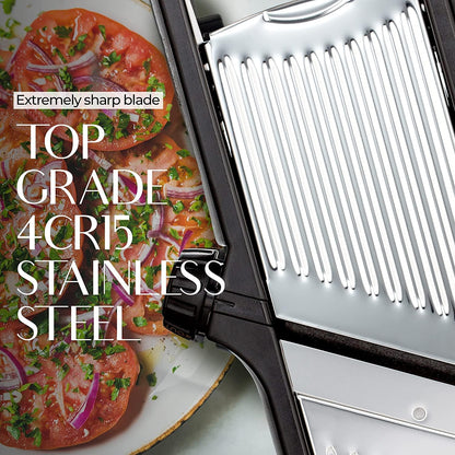 Adjustable Stainless Steel Mandoline Food Slicer with Safety Gloves