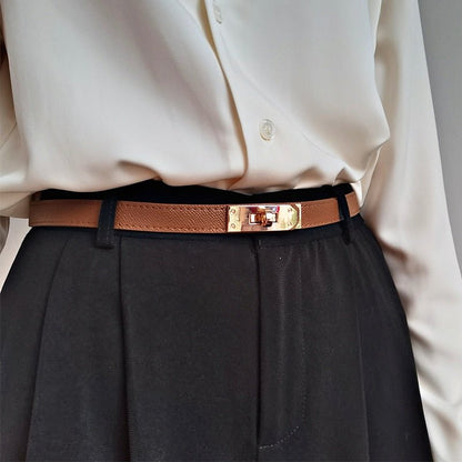 Adjustable Women's Leather Belt Slim Waist Strap