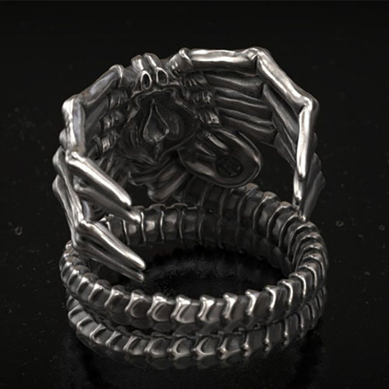 Alien Facehugger Adjustable Alloy Ring