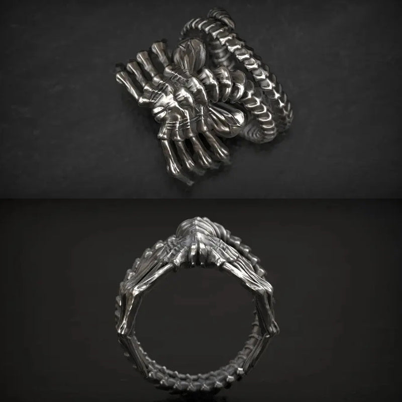 Alien Facehugger Adjustable Alloy Ring