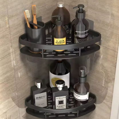 Aluminum Shower Caddy with Self Adhesive Mount and Drainage