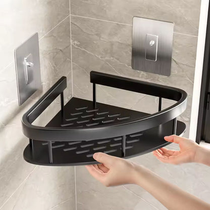 Aluminum Shower Caddy with Self Adhesive Mount and Drainage