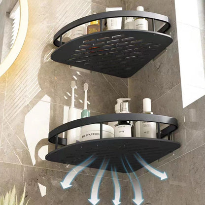 Aluminum Shower Caddy with Self Adhesive Mount and Drainage