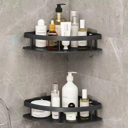 Aluminum Shower Caddy with Self Adhesive Mount and Drainage