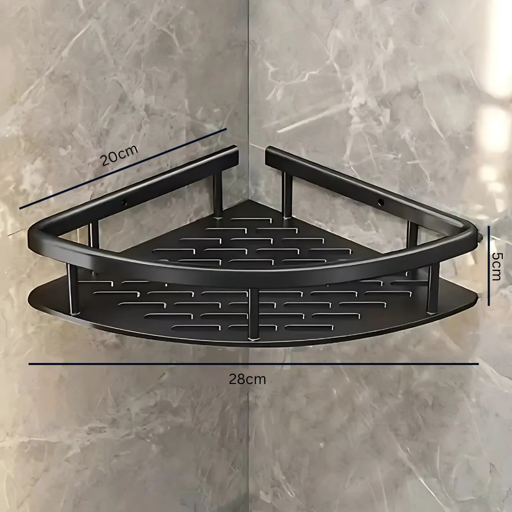 Aluminum Shower Caddy with Self Adhesive Mount and Drainage