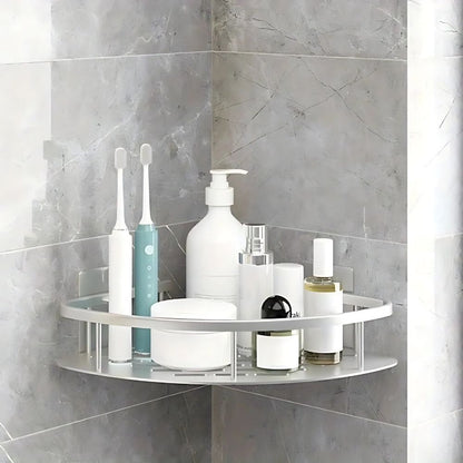 Aluminum Shower Caddy with Self Adhesive Mount and Drainage