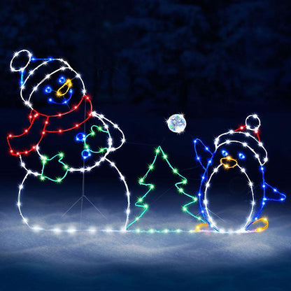 Animated LED Snowman Penguin Christmas Outdoor Light Decor
