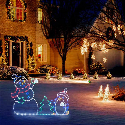 Animated LED Snowman Penguin Christmas Outdoor Light Decor