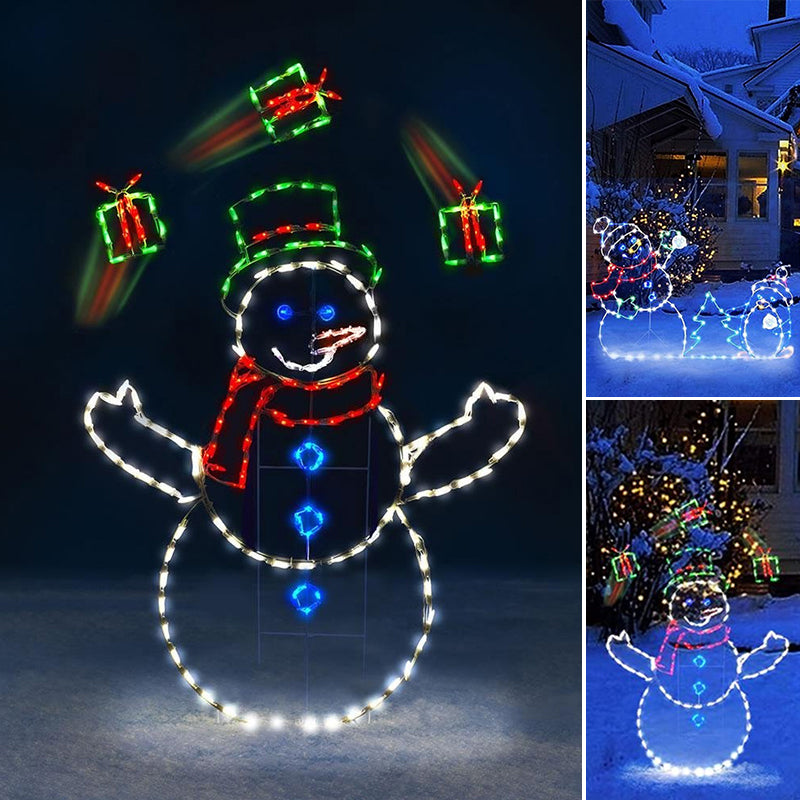 Animated LED Snowman Penguin Christmas Outdoor Light Decor