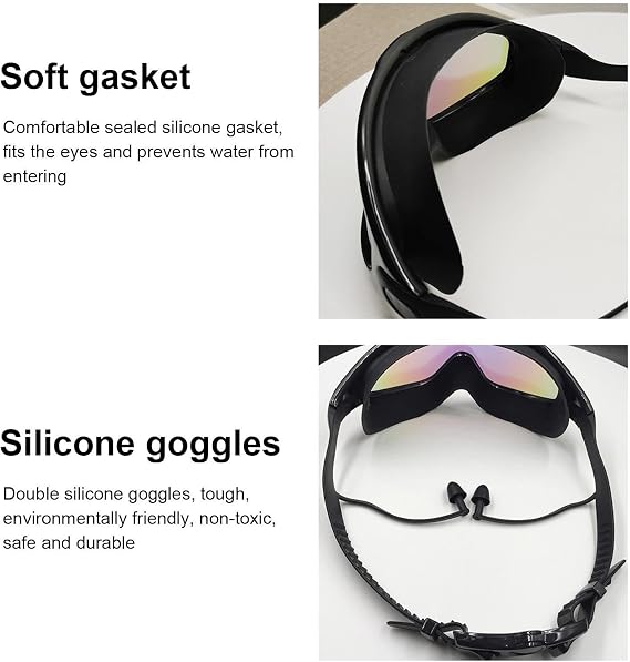 Anti Fog Wide View Swimming Goggles with Silicone Seal