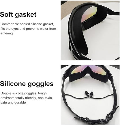 Anti Fog Wide View Swimming Goggles with Silicone Seal
