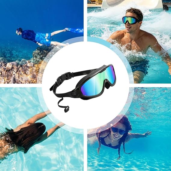 Anti Fog Wide View Swimming Goggles with Silicone Seal