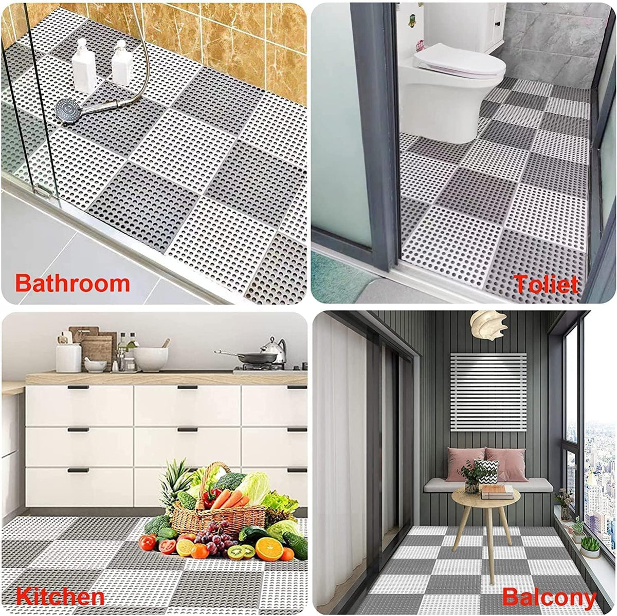 Anti Slip Shower Mat Waterproof Mold Resistant Bathroom Mat