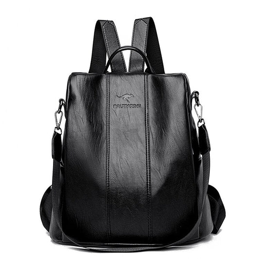 Vintage Anti Theft Leather Backpack Convertible Shoulder Bag for Women