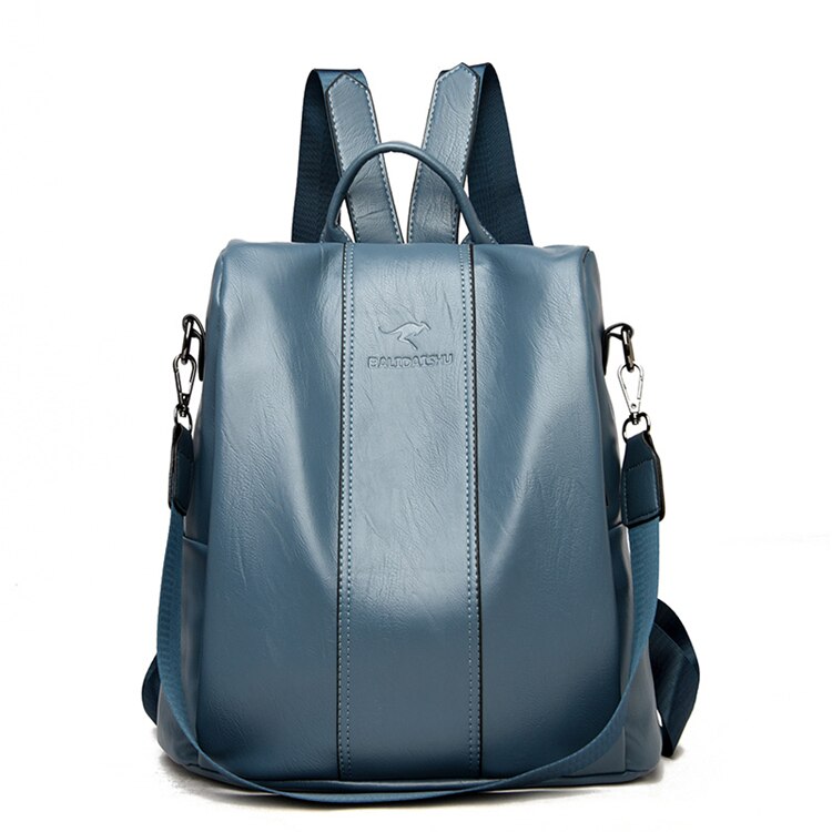 Vintage Anti Theft Leather Backpack Convertible Shoulder Bag for Women